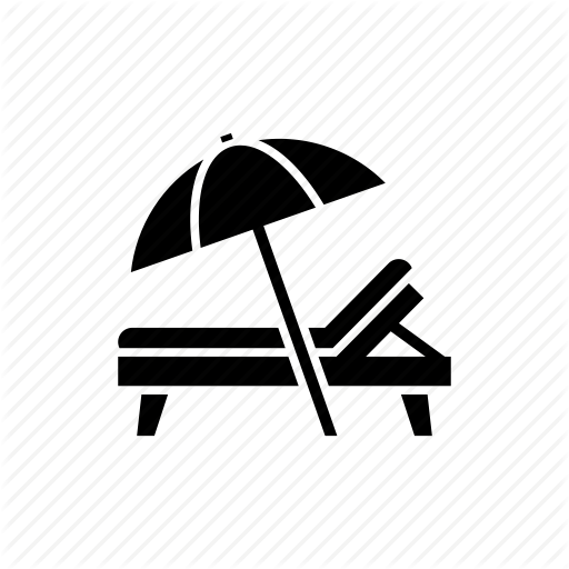 512x512 Beach, Lounge Chair, Shadow, Summer, Sunbed, Umbrella, Vacation Icon