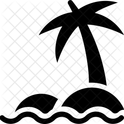 256x256 Beach Icon Of Glyph Style