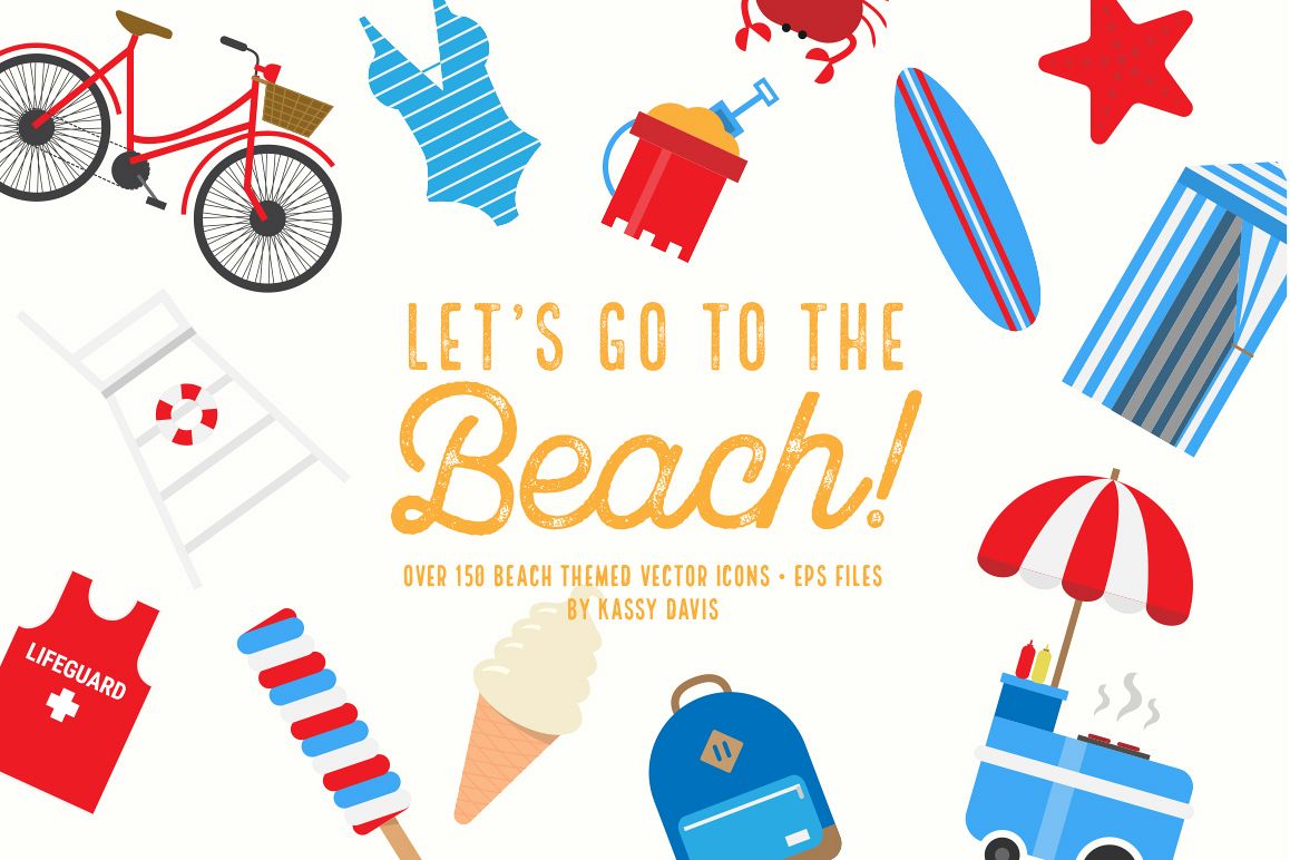 1158x772 Let's Go To The Beach! Icon Set