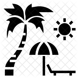256x256 Beach Icon Of Glyph Style