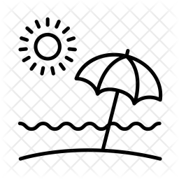 256x256 Beach Icon Of Line Style