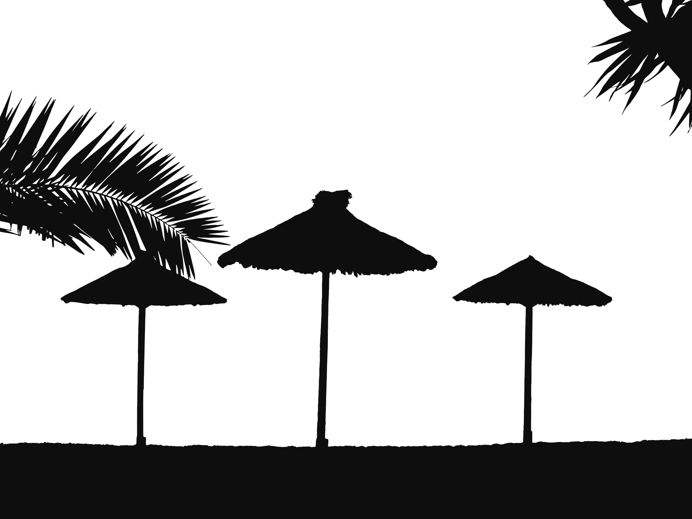 2400x1800 Tropical Beach Silhouette Icons Png