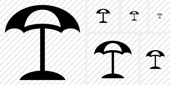 580x290 Beach Umbrella Icon Symbol Black Professional Stock Icon