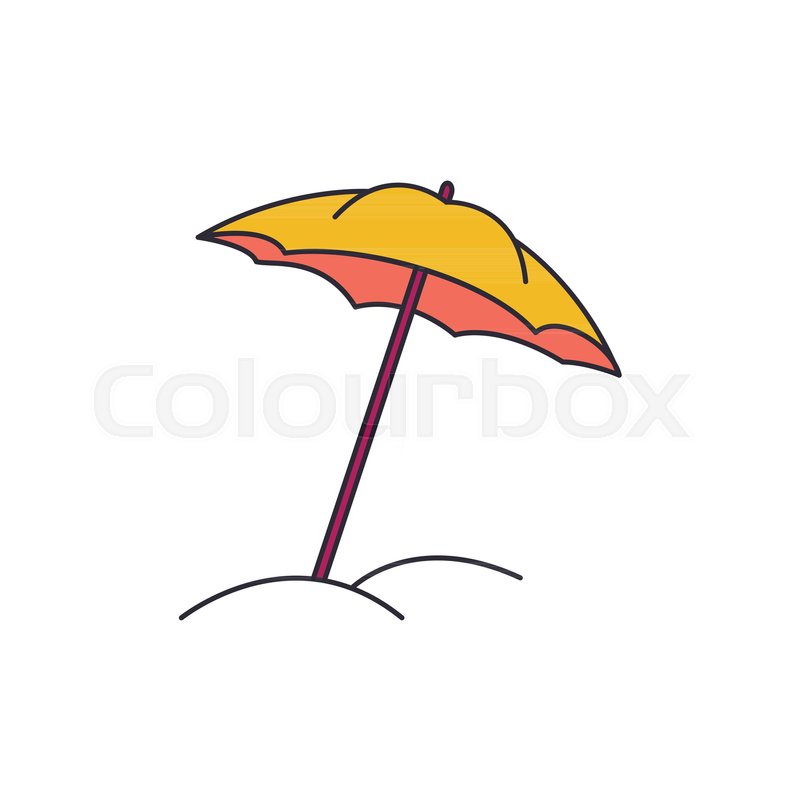 800x800 Beach Umbrella Icon Cartoon Beach Stock Vector Colourbox