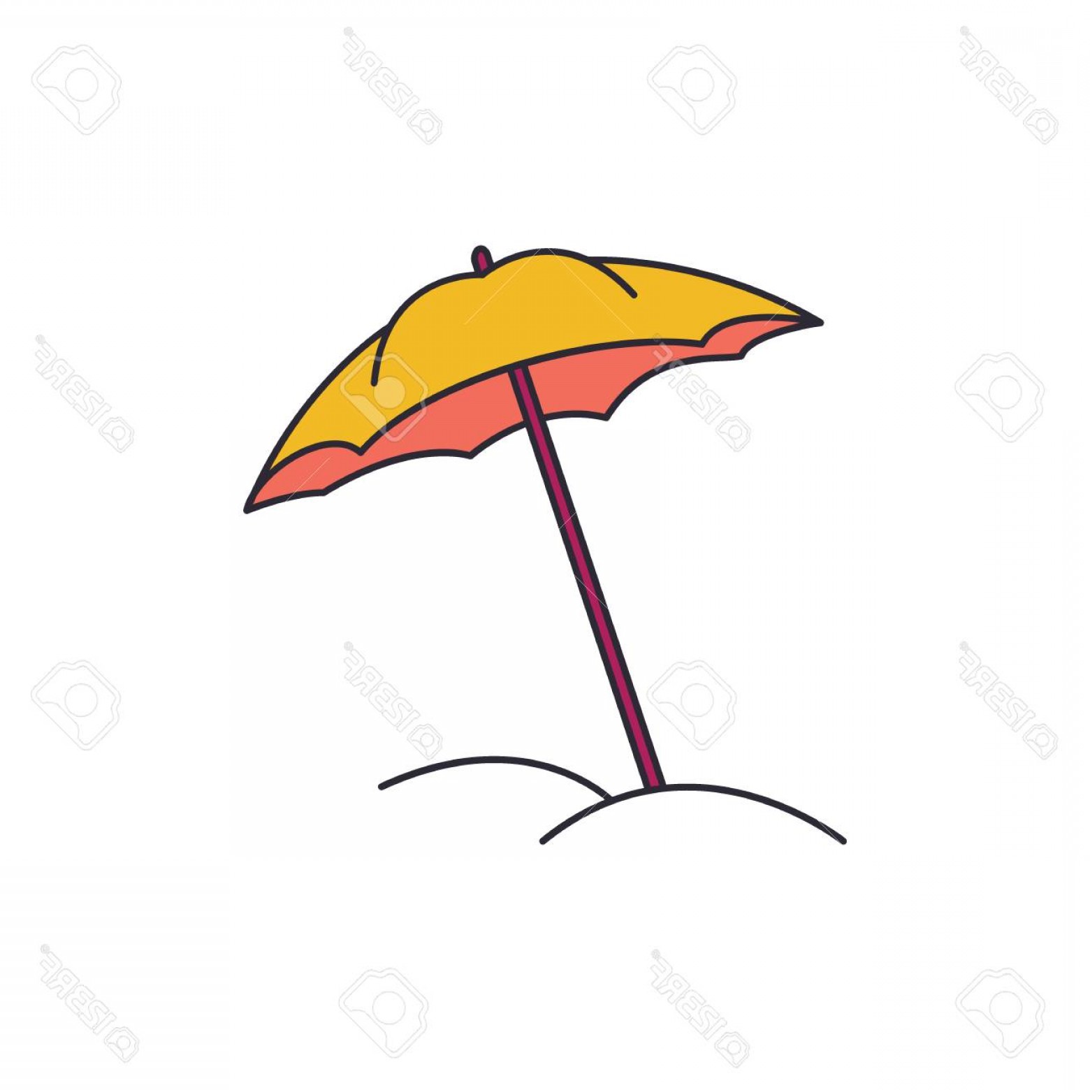 1560x1560 Photostock Vector Beach Umbrella Icon Cartoon Beach Umbrella