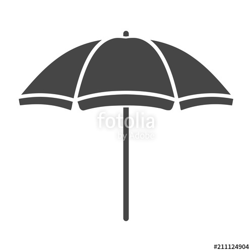 500x500 Vector Beach Umbrella Icon, Parasol Icon Stock Image And Royalty