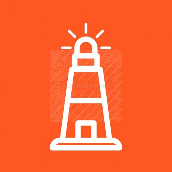 600x600 Lighthouse Line Multicolor Bg Icon
