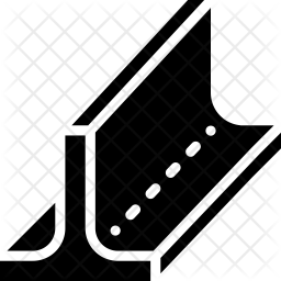 256x256 Steel T Beam Icon Of Glyph Style