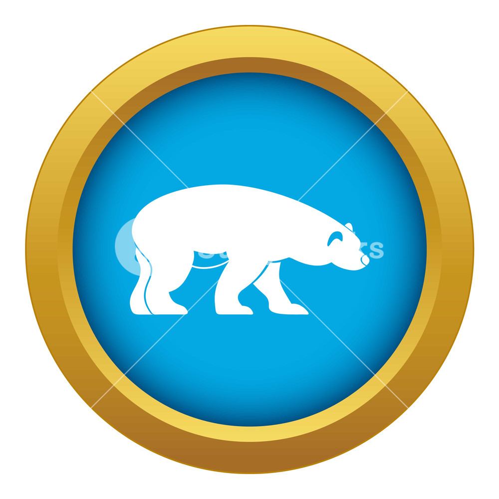 1000x1000 Bear Icon Blue Vector Isolated On White Background For Any Design