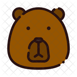 256x256 Bear Icon Of Colored Outline Style