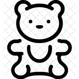 256x256 Teddy Bear Icon Of Line Style