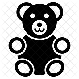 256x256 Teddy Bear Icon Of Glyph Style