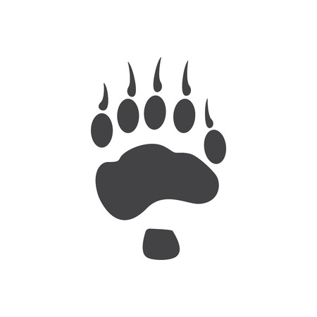 Vector Illustration Bear Paw Prints Icon Black On White 450x450 Vector Illustration Bear Paw Prints Icon Black On White