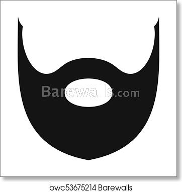 362x382 Hipster Beard Icon, Simple Style, Art Print Barewalls Posters