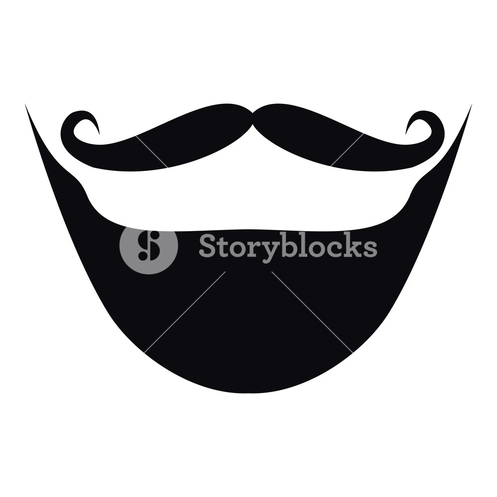 1000x1000 Moustache And Beard Icon Simple Illustration Of Moustache