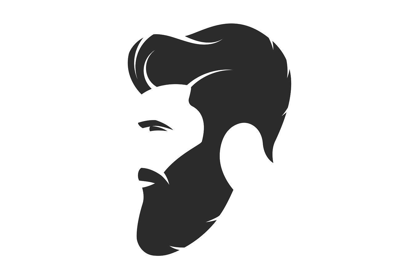 1360x906 Bearded Man, Hipster Style Fashion Silhouette, Avatar, Emblem