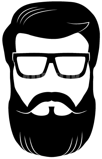 347x540 Bearded Man With Eyeglasses Black Vector Icon