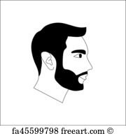 180x195 Free Art Print Of Beard Icon Freeart