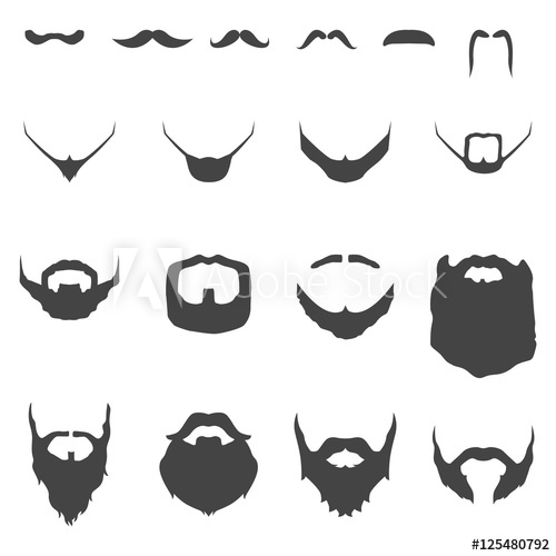 500x500 Mustache Beard Man Face Style Vintage Element Silhouette Icon