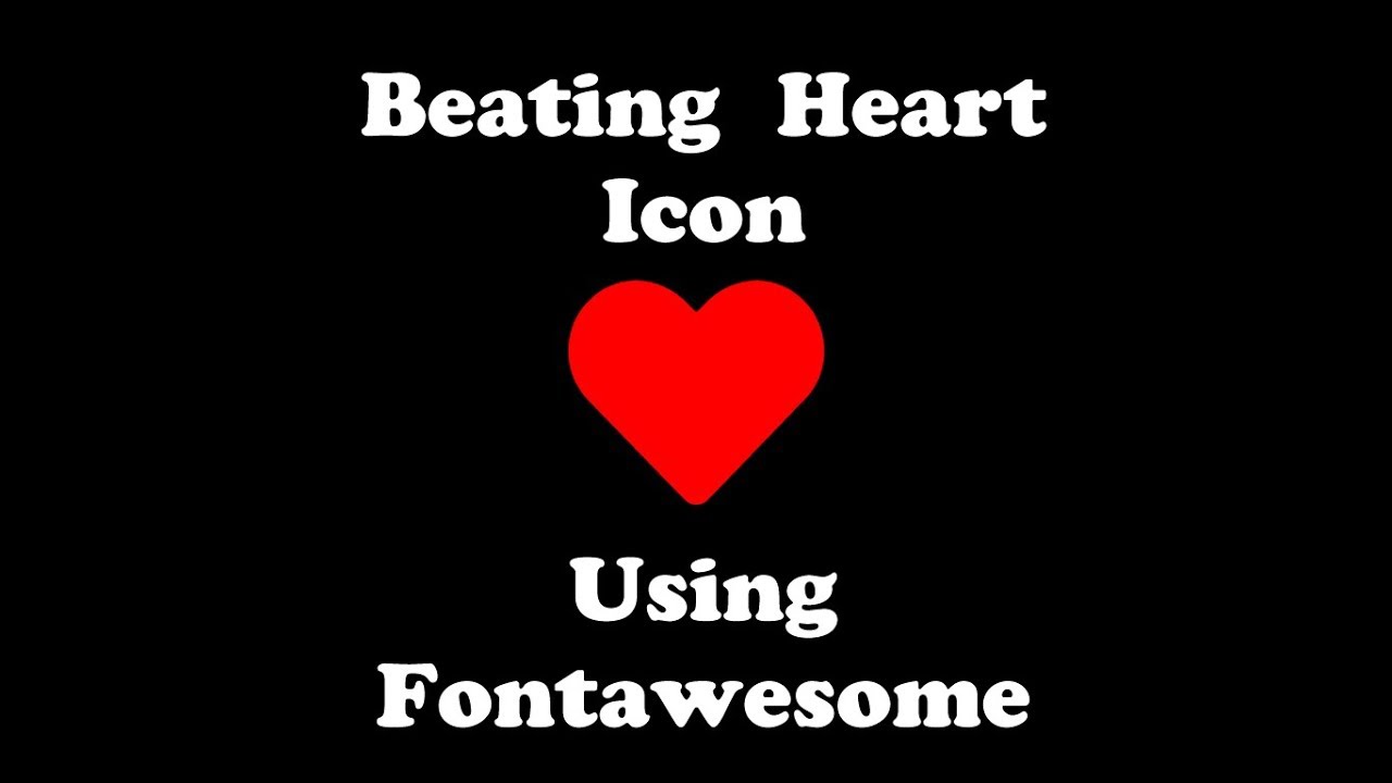 1280x720 Beating Heart Icon Using Fontawesome
