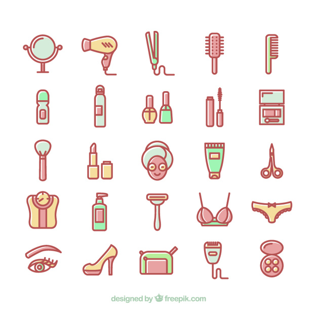 626x626 Beauty Icons Vector Free Download