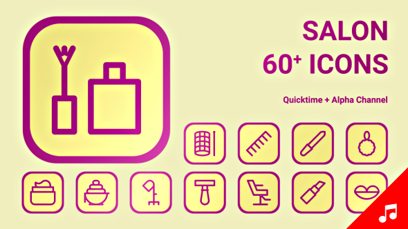 590x332 Beauty Salon Icon Set
