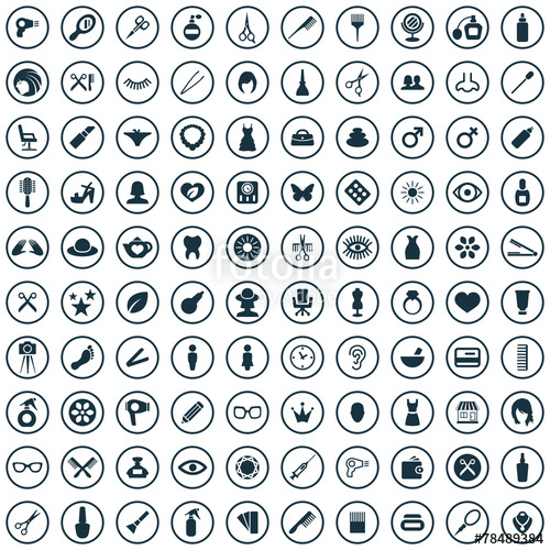 500x500 Beauty Salon Icons Stock Image And Royalty Free Vector