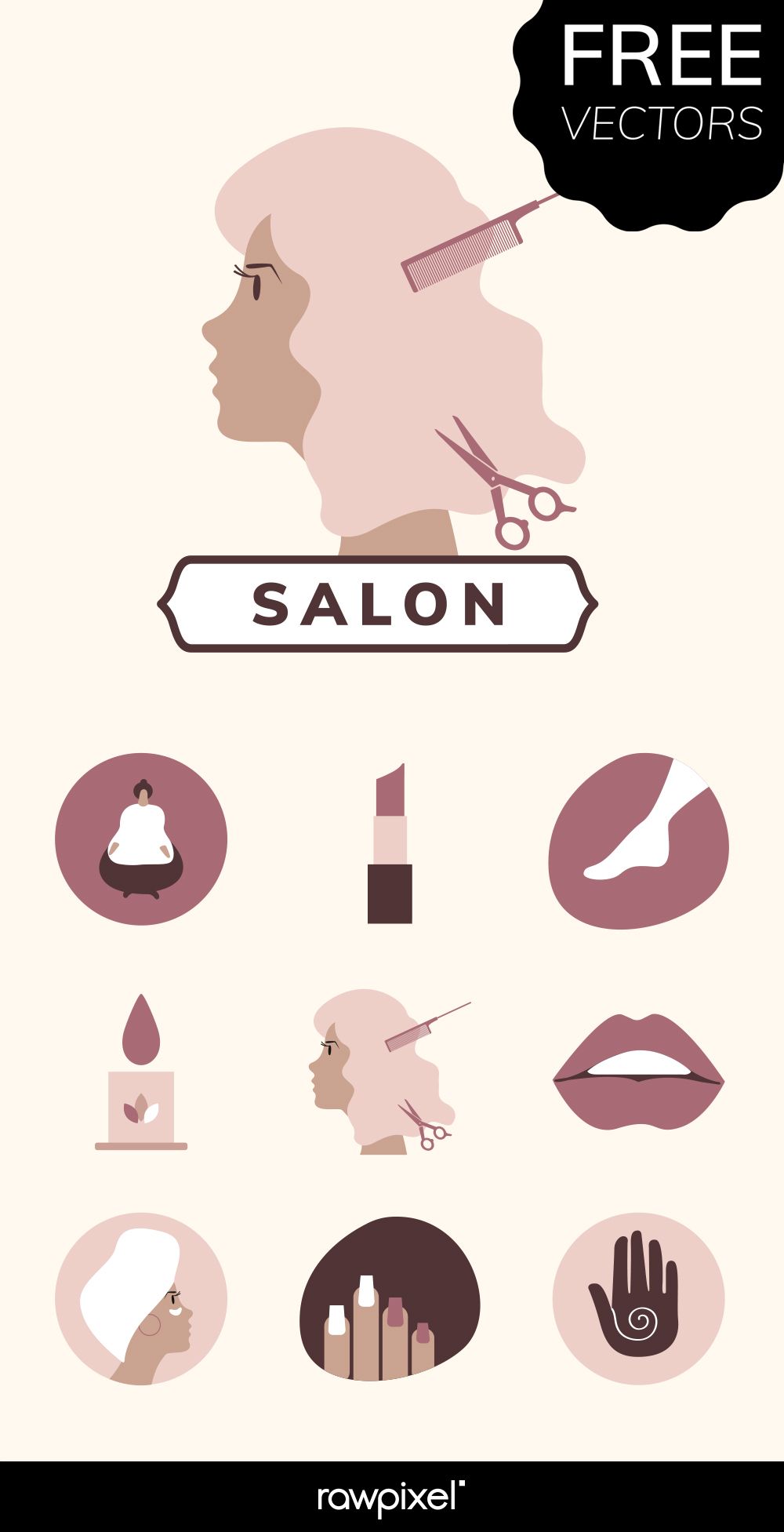 1000x1953 Download Free Vectors Of Beauty Salon Icons Badges