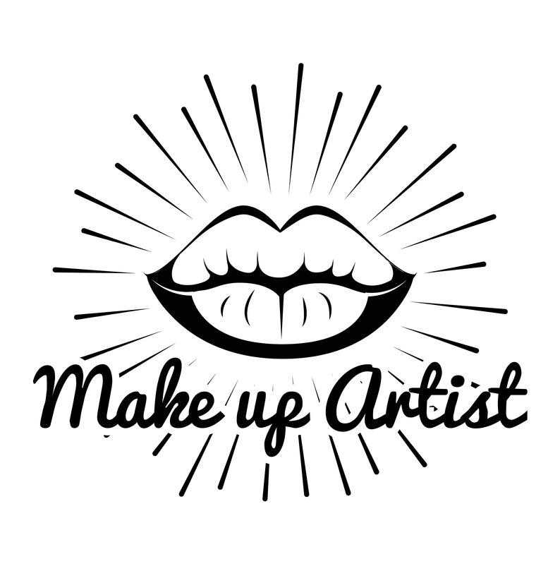 794x799 Make Up Artist Logo Lips Icon In Beams Beauty Salon Etsy