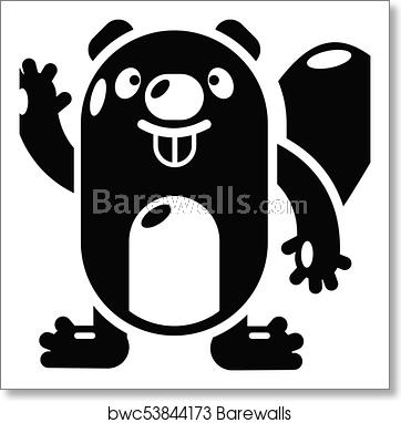 362x382 Beaver Icon, Simple Black Style, Art Print Barewalls Posters