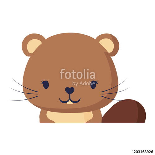 500x500 Cute Beaver Icon Over White Background, Colorful Design Vector