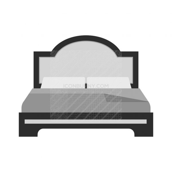 Double Bed I Greyscale Icon 600x600 Double Bed I Greyscale Icon