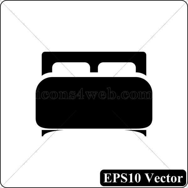 Double Bed Black Icon Vector 600x600 Double Bed Black Icon Vector