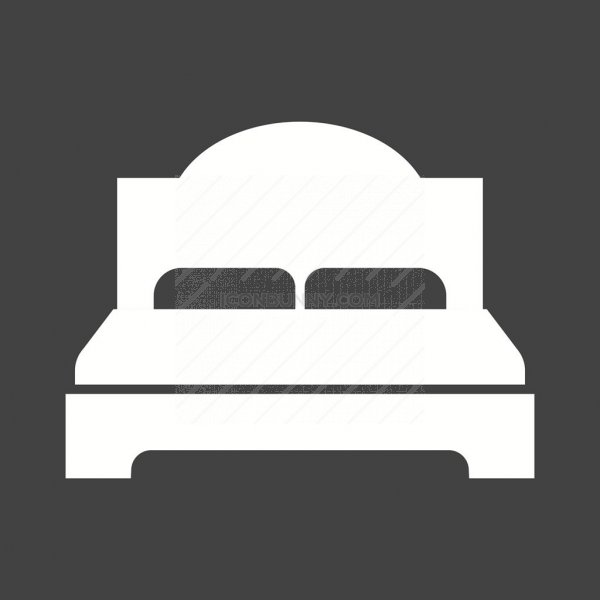 600x600 Double Bed I Glyph Inverted Icon