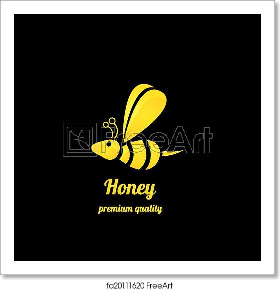 561x581 Free Art Print Of Vector Golden Bee Icon On Black Background