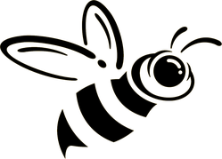 249x179 Sideways Bee Icon Sticker