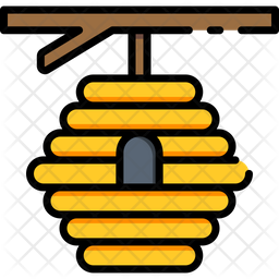 256x256 Beehive Icon Of Colored Outline Style