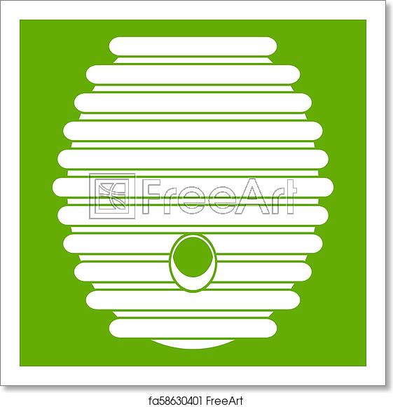 561x581 Free Art Print Of Beehive Icon Green Beehive Icon White Isolated