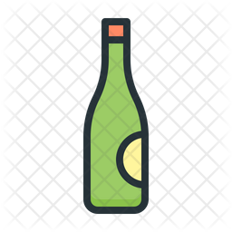 256x256 Beer Bottle Icon Of Colored Outline Style