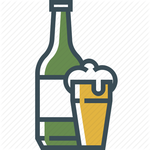 512x512 Beer Bottle, Beer Foam, Beer Glass, Outline Icon
