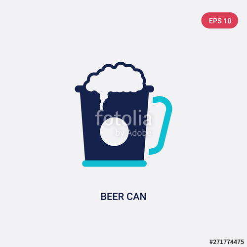500x500 Two Color Beer Can Vector Icon From Gastronomy Concept Isolated