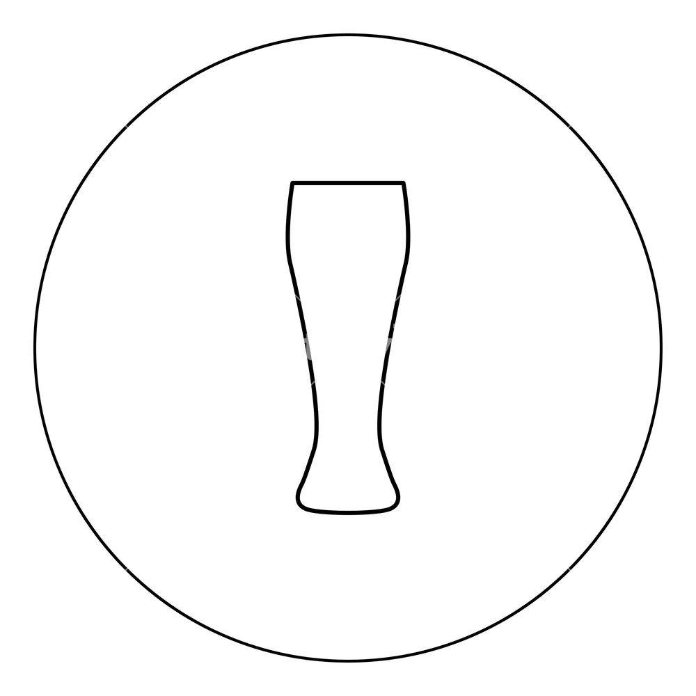 1000x1000 Beer Glass Icon Black Color In Circle Vector Illustration Isolated