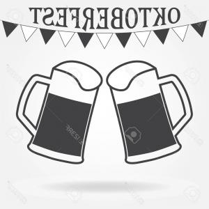 300x300 Photostock Vector Oktoberfest Beer Symbol Two Glasses Or Beer Mugs