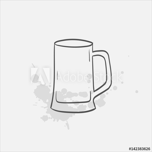 500x500 Beer Stein Glass Vector Sketch Icon