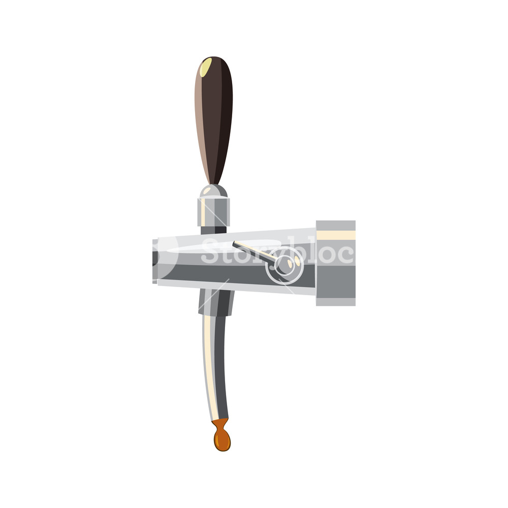 1000x1000 Beer Tap Icon In Cartoon Style Isolated On White Background