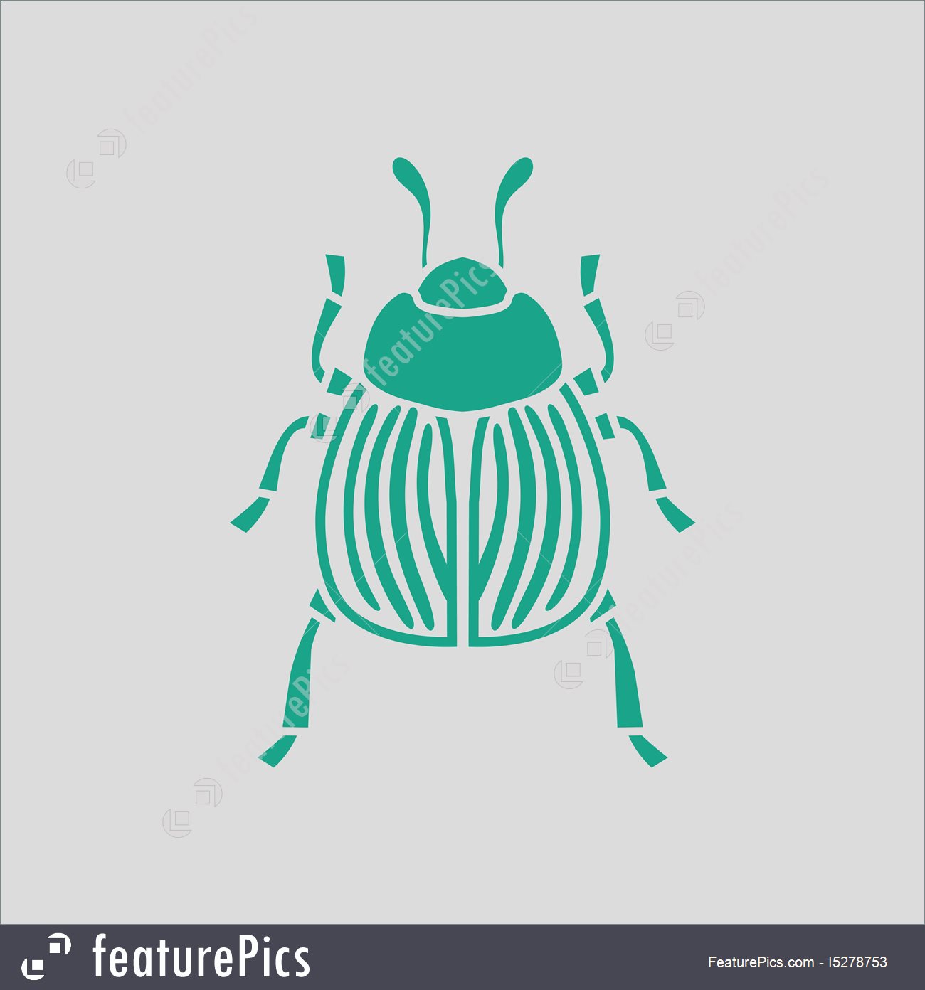 1300x1392 Colorado Beetle Icon Stock Illustration