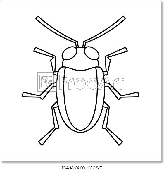 561x581 Free Art Print Of Cereal Leaf Beetle Icon, Outline Style Cereal