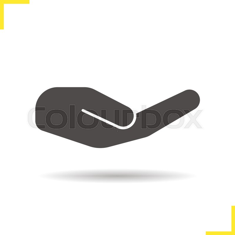 800x800 Begging Hand Esture Icon Drop Shadow Stock Vector Colourbox