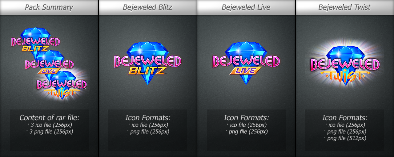 1280x512 Bejeweled Icons Pack