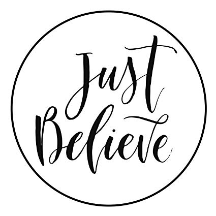 425x425 Simple Cursive Just Believe Calligraphy Icon Vinyl